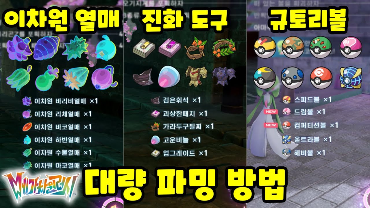 이차원 열매, 진화도구, 규토리볼 파밍 방법 [포켓몬스터 레전드 ZA DLC]
