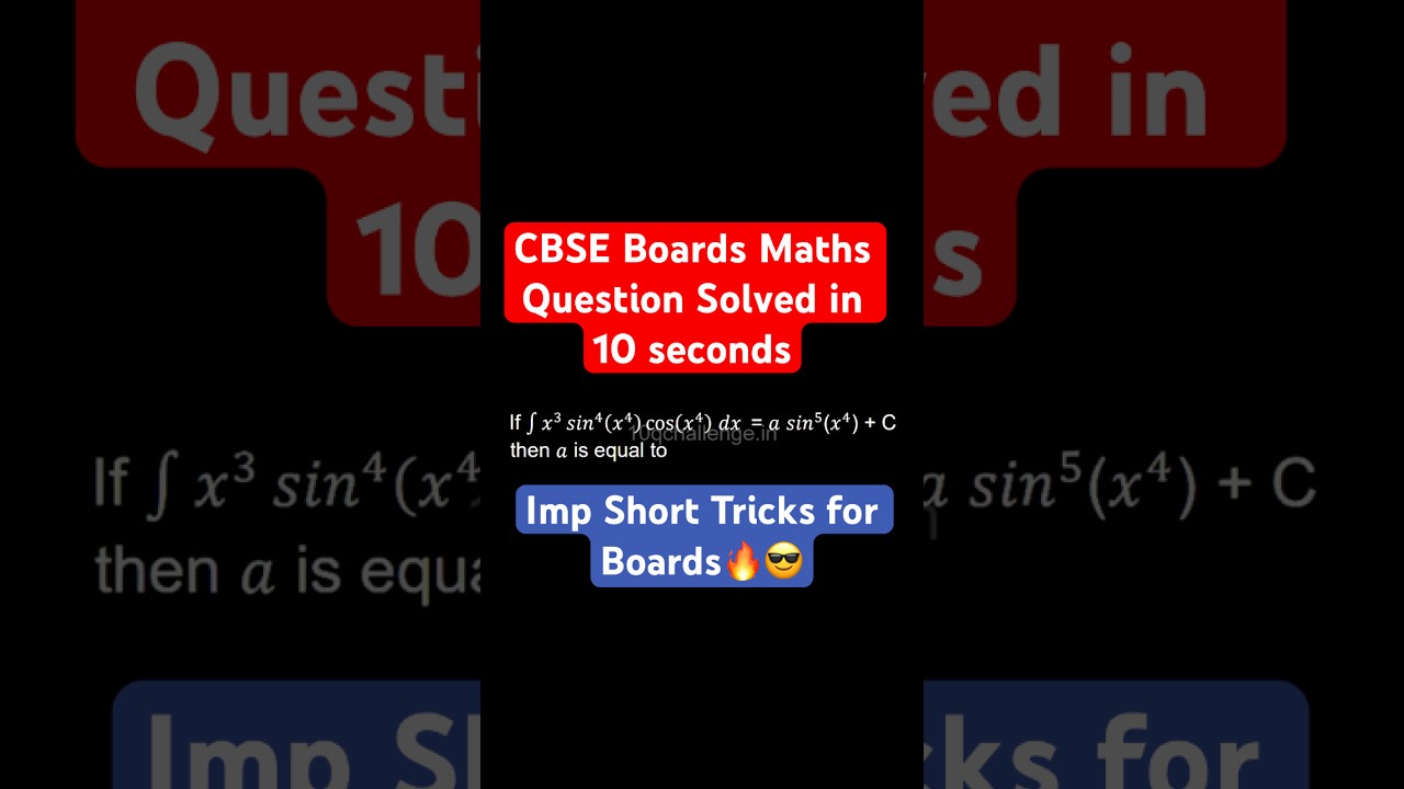 CBSE Boards 2026 Maths Problem solved in seconds🔥 Best Short tricks for Board MCQs 