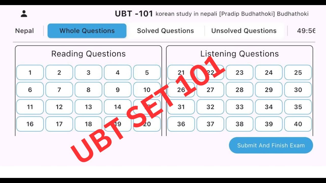 UBT SET 101 |EPSTOPIK|EPS|PRADIPBUDHATHOKI|