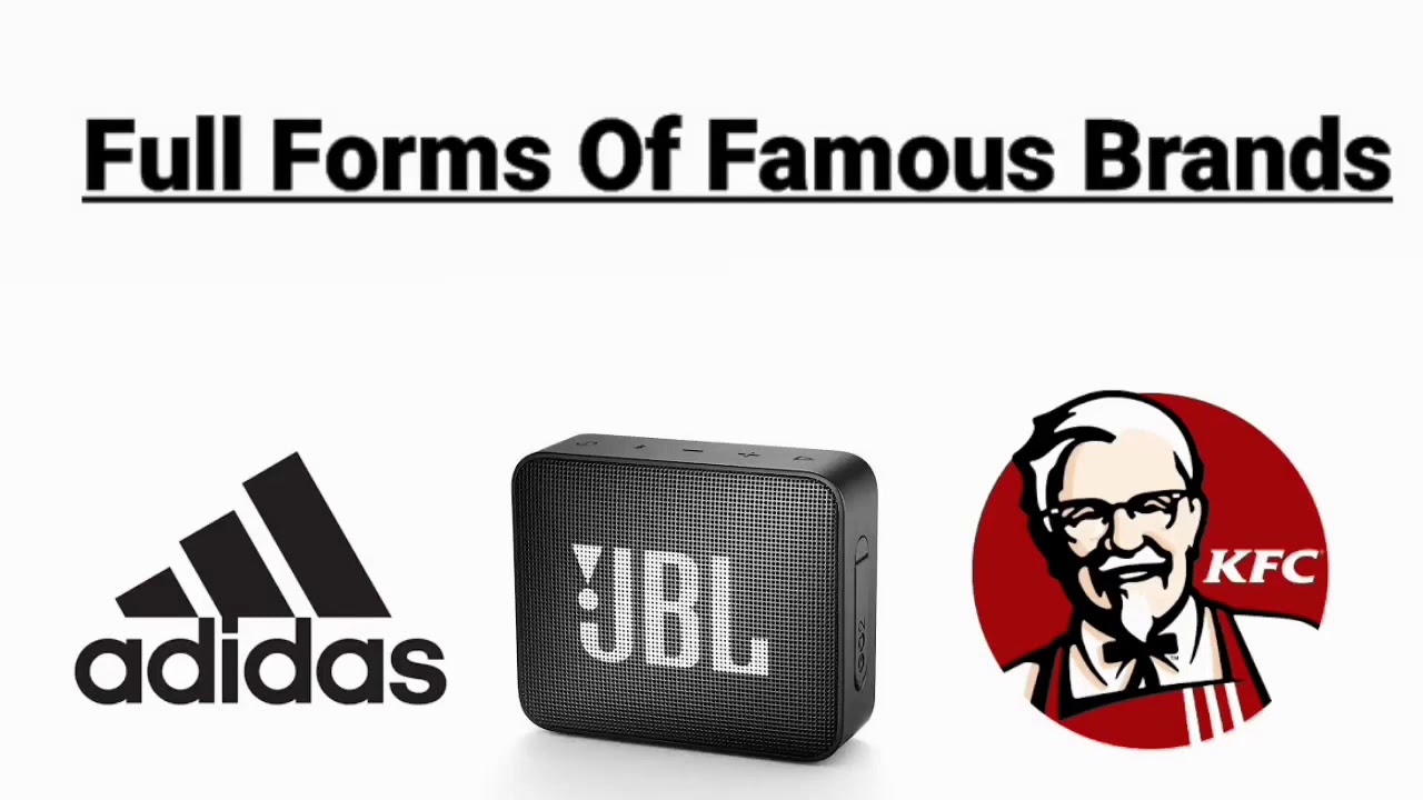 Full Forms of famous Brands YouTube