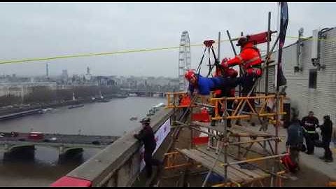 ISC ZipSpeed Trolley crossing the Thames, in aid of Children