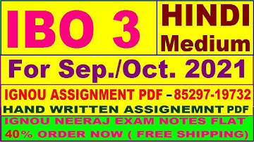 IBO 3 solved assignment 2020-21 / IBO 3 solved assignment/ IBO 3 solved assignment in hindi