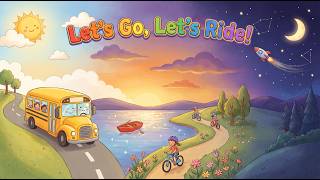 Let's Go, Let's Ride! | Bus, Bicycle, Rowboat & Rocket Song for Kids