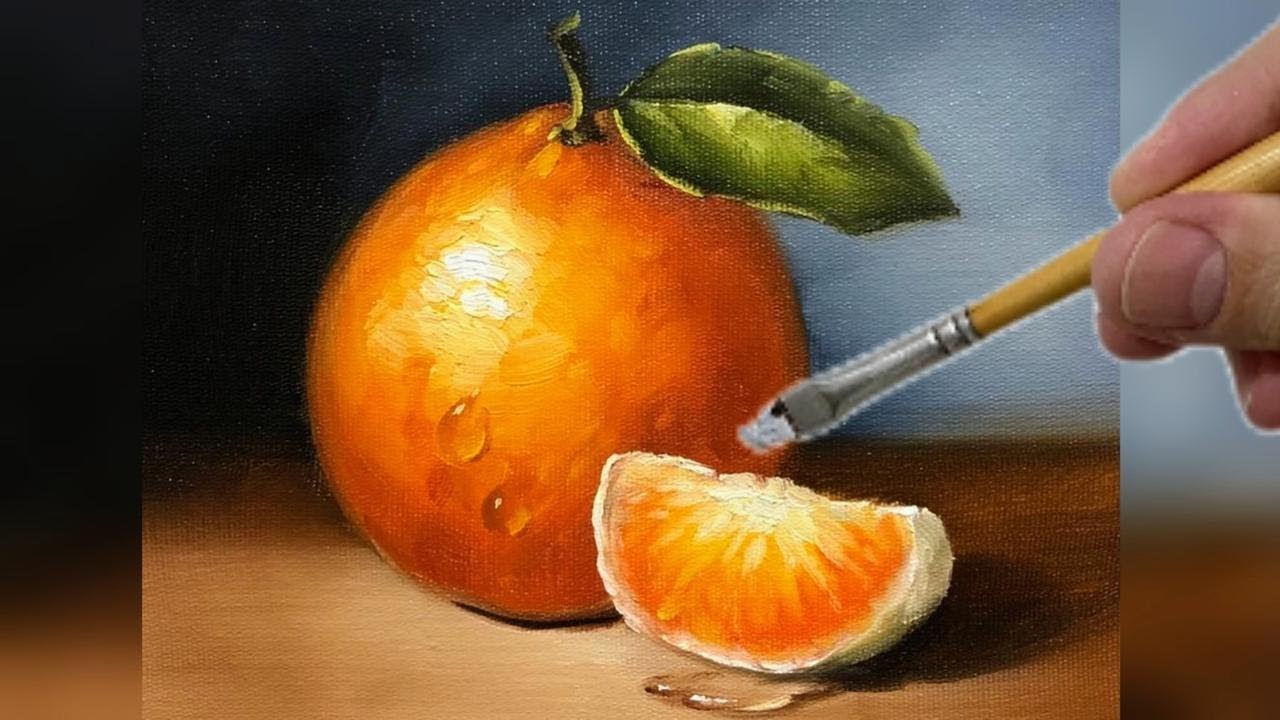 Рисуем апельсин с помощью света и тени / Реалистичная живопись шаг за шагом / Живопись с глубиной