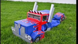 Optimus Prime Transformers Cardboard Costume :  Autobot to SemiTruck