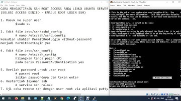 CARA MENGAKTIFKAN SSH ROOT ACCESS PADA LINUX UBUNTU SERVER