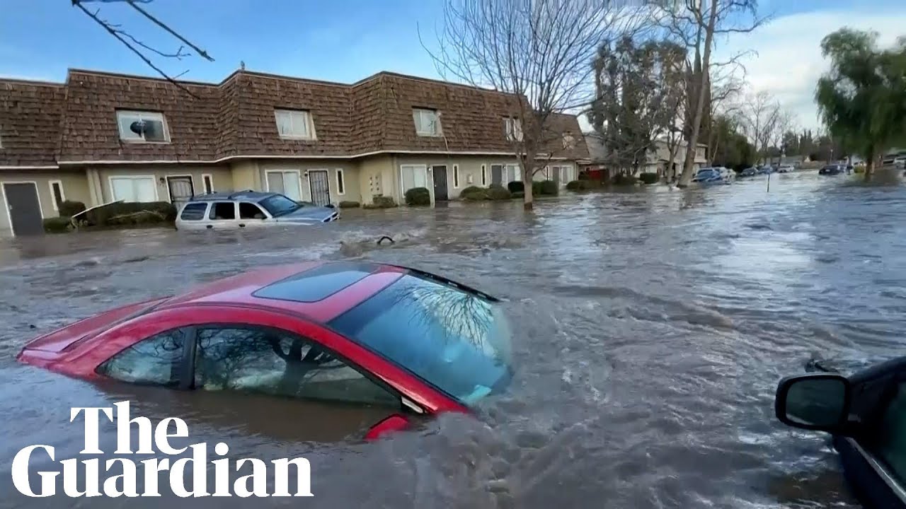 Streets submerged by floods in Central California