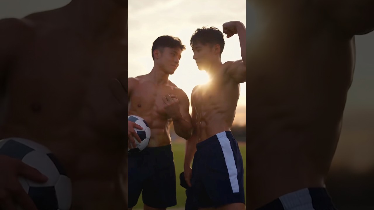 Japanese College Soccer Players Showing Off Their Muscles 