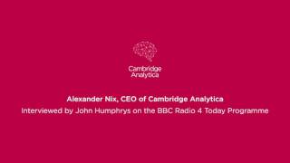 Cambridge Ytica Ceo Interviewed By John Humphrys, Bbc Radio 4 Today