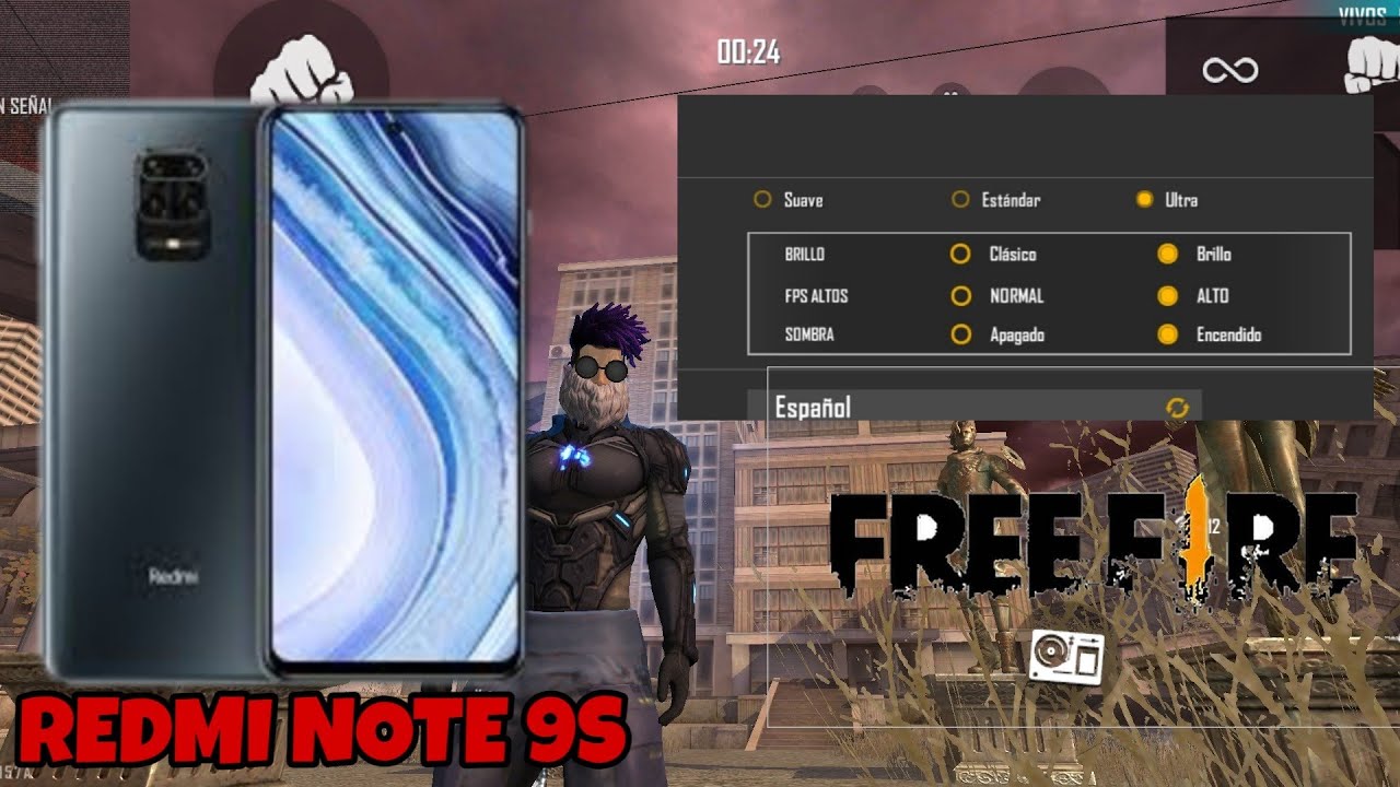 FREE FIRE EN EL XIAOMI REDMI NOTE 9S + HANDCAM / EL MEJOR GAMA MEDIA