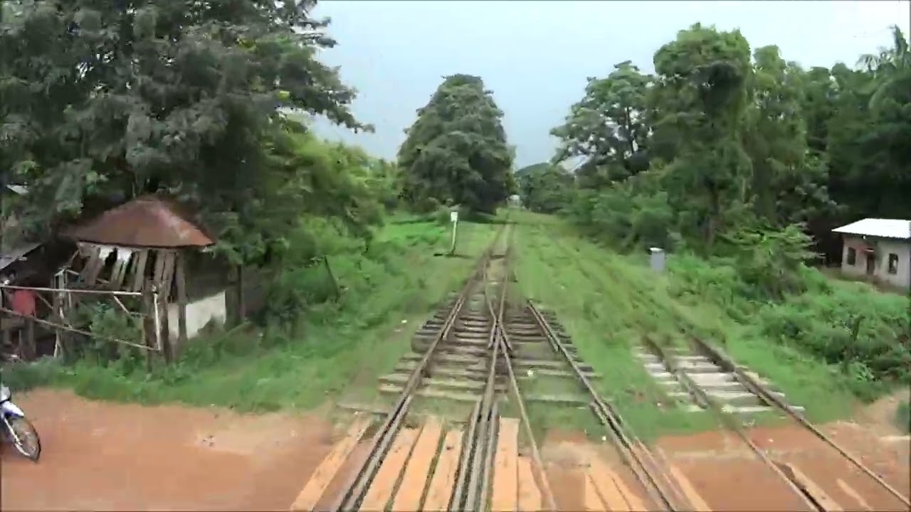 Myanmar Railway, Yangon-Mandalay Line at driver's seat, Yangon to Tangu Part8-1,ミャンマー鉄道ヤンゴンｰマンダレーライン
