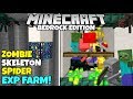 Minecraft Bedrock: Zombie/Skeleton/Spider EXP Farm Tutorial! MCPE Xbox PC