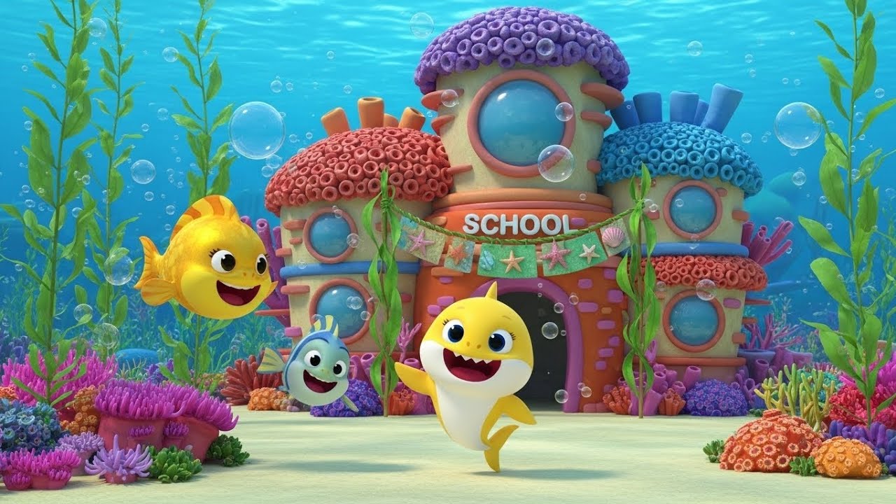 Baby Shark First Day at School Adventure | kids nursery rhymes |  School Routine for Toddlers 🦈🏫