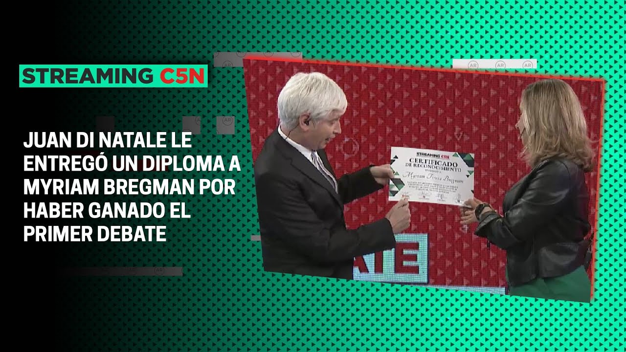 MYRIAM BREGMAN recibió un DIPLOMA por GANAR el PRIMER DEBATE - YouTube
