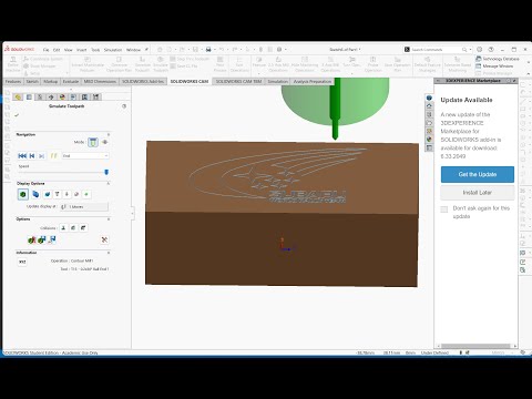 Subaru Logo CNC G code Simulation in SolidWorks
