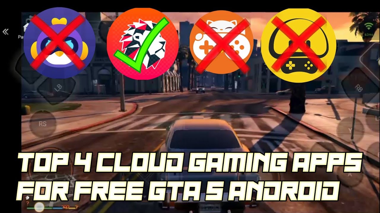 Top 4 Cloud gaming emulator to play gta 5 Free game psc games ||how to play gta 5 on android ||top4
