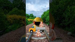 baby boy railway master attack Pac-Man  attack vfx funny editing video cartoon video YouTube ??