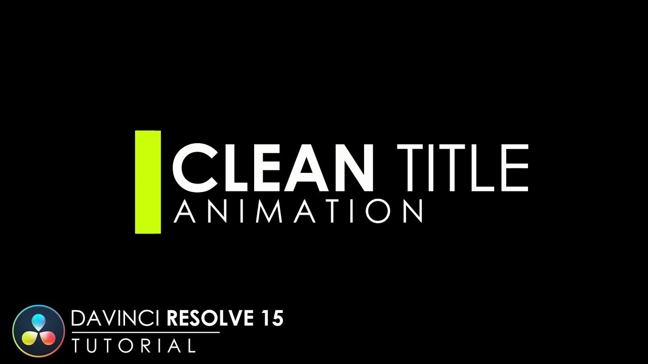 Title Animation In Davinci Resolve 15 Davinci Resolve 15 Tutorial Youtube