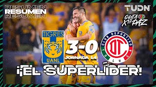 Resumen y goles | Tigres 3-0 Toluca | Grita México C22 - J14 | TUDN