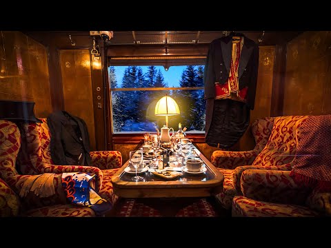 Train Sounds for Sleeping - Orient Express Ambience with Blizzard Sounds for Sleep and Relaxation