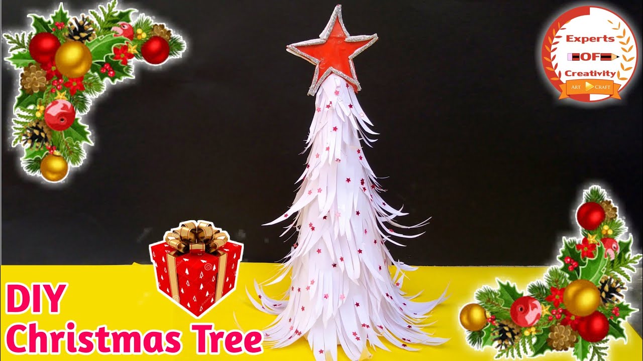 Christmas Decoration: How To Make DIY White Christmas Tree🌲🌲| Beautiful ...