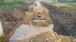 Ultimate Episode Finals​ Of Construction New Road Foundation Processing By Komatsu Dozer Dump Trucks