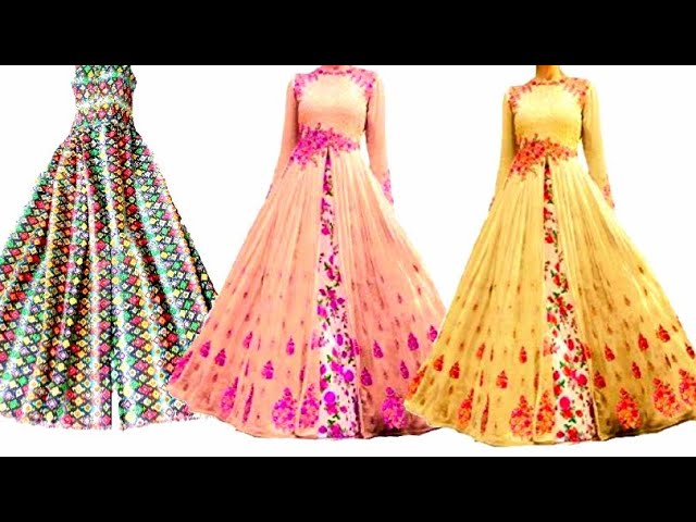 Partywear long gown cutting and stitching simple steps Reetu sharma -  YouTube