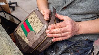 GUCCI เก่ากลายเป็นกระเป๋าสะพายใหม่ หนังเกาหลี Upcycling Master