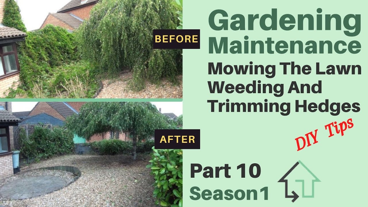 Gardening Maintenance Weeding, Trimming Hedges & Mowing the Lawn- Part 10, Season 1