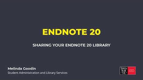 Sharing your EndNote 20 library