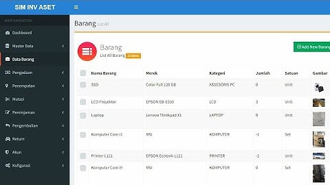 Sourcecode Aplikasi SIM ASSET Berbasis Web Codeigniter