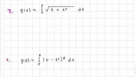 The Fundamental Theorem of Calculus Part 1. Stewart Calc. ET 8th Ed 5.3 #7, 9, 11