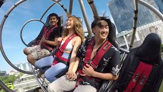 Abhinav doing Extreme Swing - Sling Shot Clarke Quay Singapore