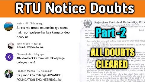 RTU Notice Doubts cleared | RTU 1, 2,3,4,6 sem promote update today | RTU NOTICE Update| RTU update