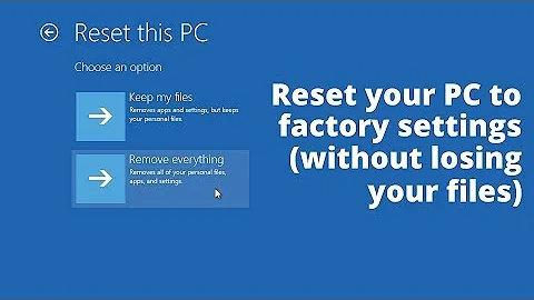 Windows 10: Reset your PC to factory settings (without losing your files)