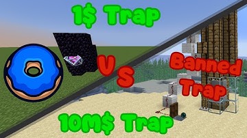 $1 VS $10M TRAPS ON DONUT SMP!! (got us banned)