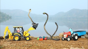 king Cobra Vs Jcb | Naag Ka Badla 4 | Swaraj Tractor | Mini Truck | Bolero | Snake Video | CS Toy