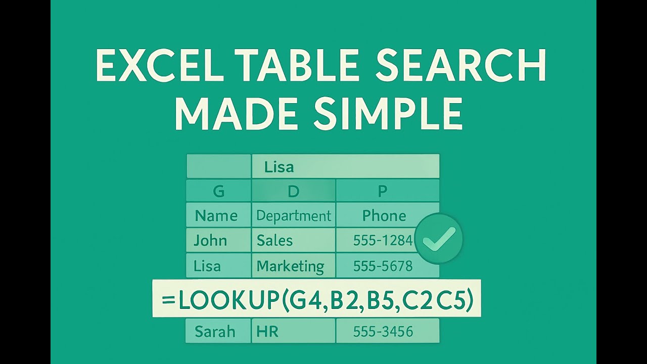 How To Use The Lookup Formula In Excel - YouTube