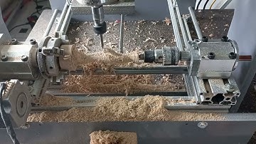 test cnc mini 500w đục cá 4 trục cnc mini đục tượng gỗ 4 trục