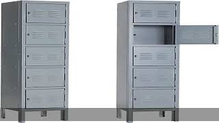Bonusall Metal Locker For Employees, Office Storage Locker Cabinets 5-Tier Steel Lockers For School