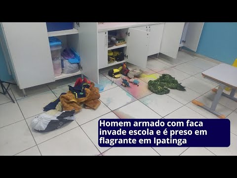 Homem armado com faca invade escola e é preso em flagrante em Ipatinga