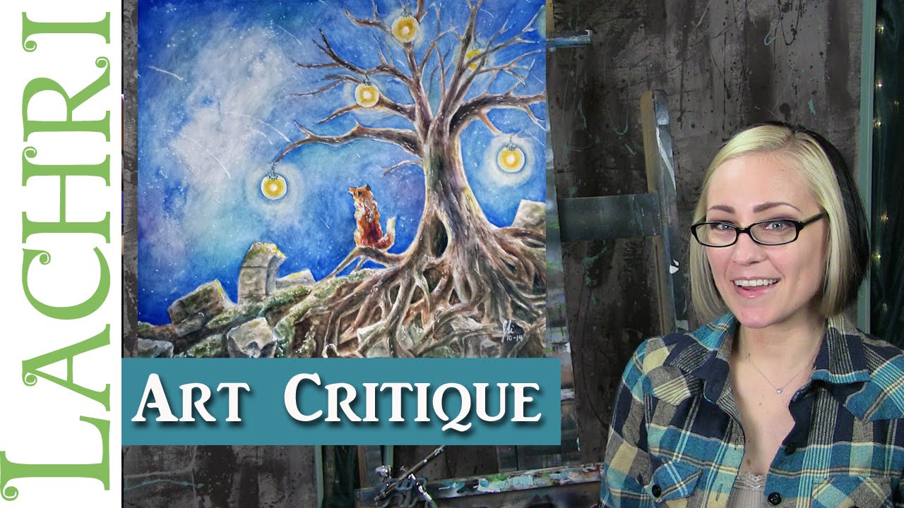 ⁣Painting Critique - surreal watercolor fox - Art tips w/ Lachri