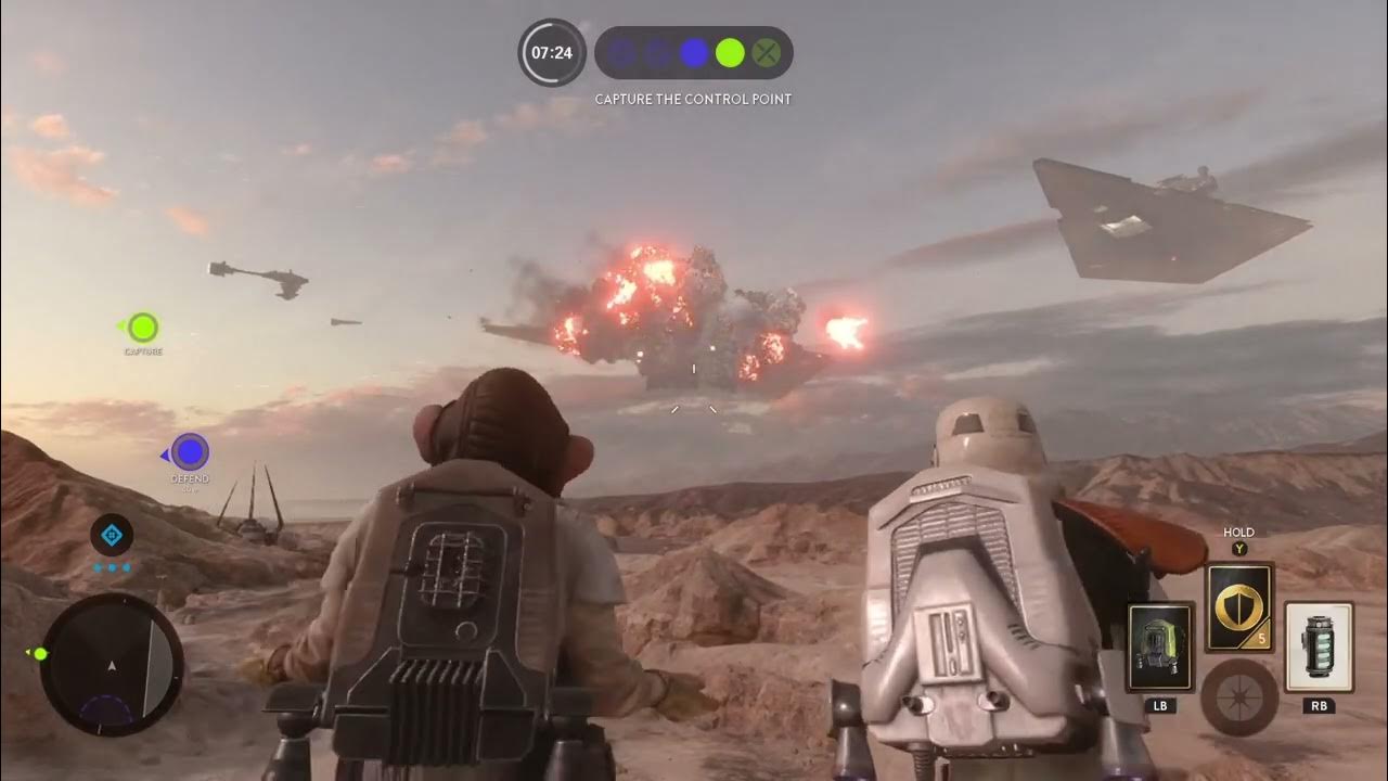 Imperial Star Destroyer Crashing on Tatooine in STAR WARS Battlefront