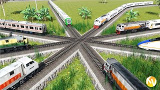 PERSIMPANGAN JALUR KERETA | CRAZY CROSSING TRAFFIC RAILWAY | Trainz Simulator Indonesia