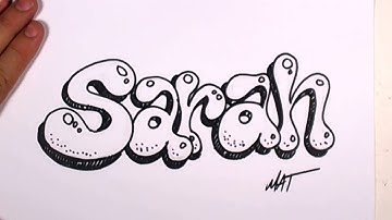 Graffiti Writing Sarah Name Design #36 in 50 Names Promotion | MAT