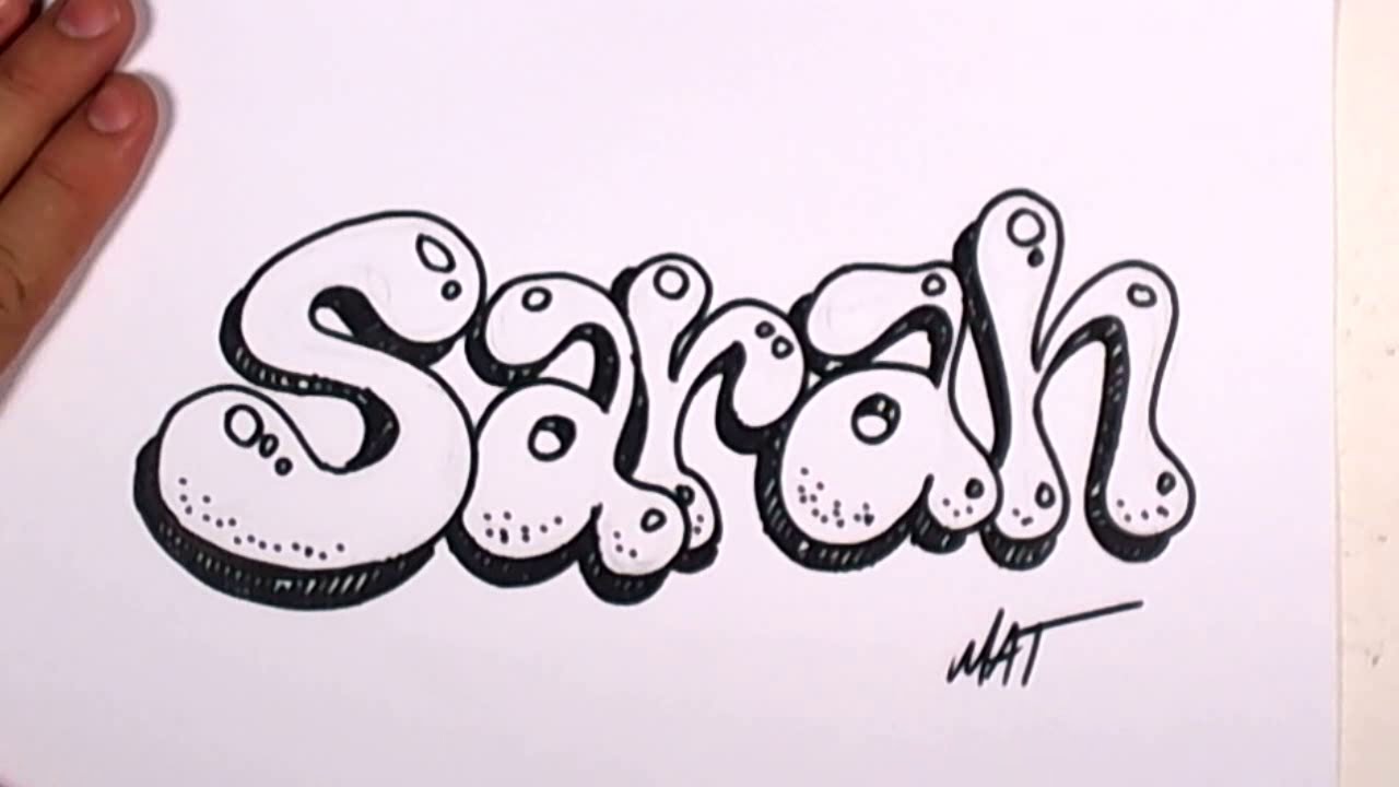 How do I draw cool bubble letter designs?