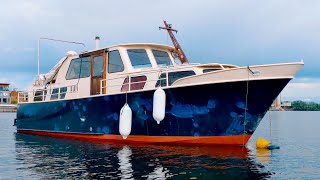 40ft Steel Boat Solo Anchoring  Ep. #34  Vintage Yacht Restoration Vlog