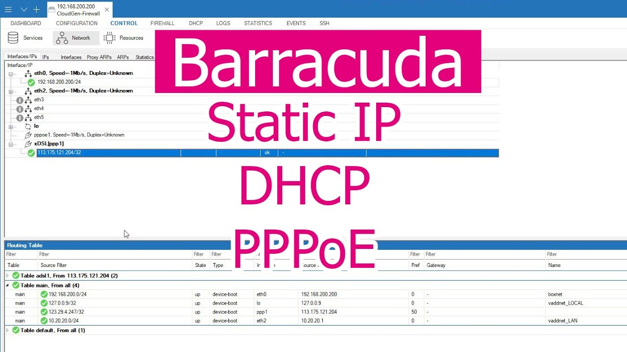 Ways to configure WAN on Barracuda firewall - YouTube