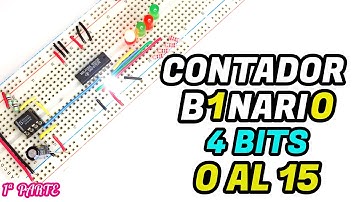 CONTADOR BINARIO 4 BITS DEL 0 AL 15 (74LS193 Y 555 TIMER)