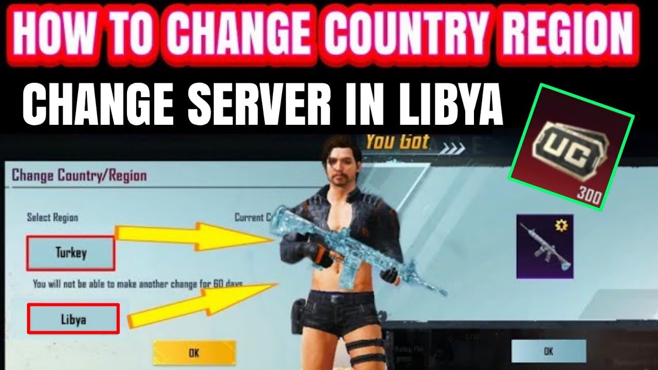 How To Change Country Region in Pubg Mobile || How to change server in Libya || GET FREE UC
